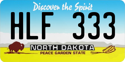 ND license plate HLF333