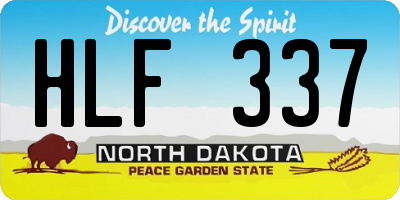ND license plate HLF337