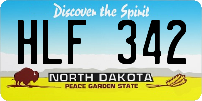 ND license plate HLF342