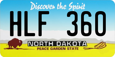 ND license plate HLF360