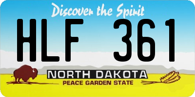 ND license plate HLF361