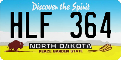 ND license plate HLF364