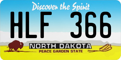 ND license plate HLF366