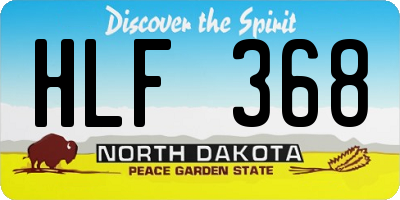 ND license plate HLF368