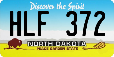 ND license plate HLF372