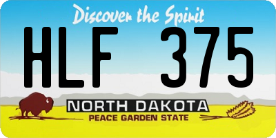 ND license plate HLF375