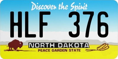 ND license plate HLF376