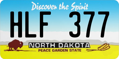 ND license plate HLF377