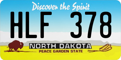 ND license plate HLF378