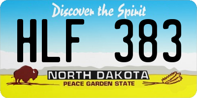 ND license plate HLF383