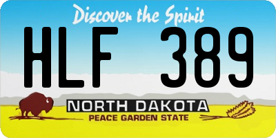 ND license plate HLF389