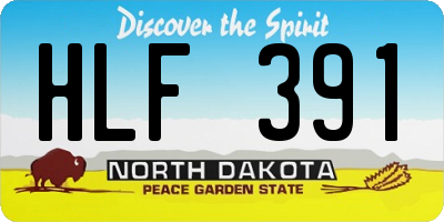 ND license plate HLF391