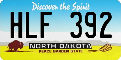 ND license plate HLF392