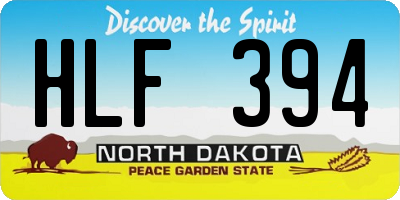 ND license plate HLF394