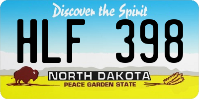 ND license plate HLF398