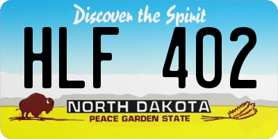 ND license plate HLF402
