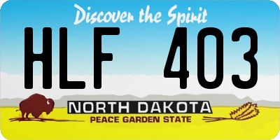ND license plate HLF403