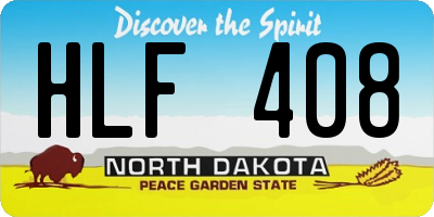 ND license plate HLF408