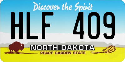 ND license plate HLF409