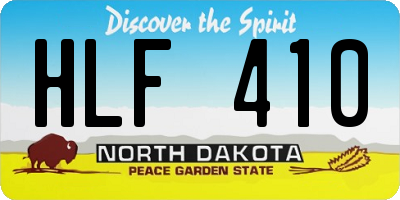 ND license plate HLF410