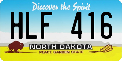 ND license plate HLF416