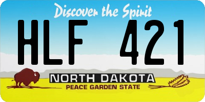 ND license plate HLF421