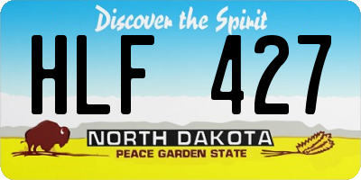 ND license plate HLF427