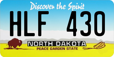 ND license plate HLF430