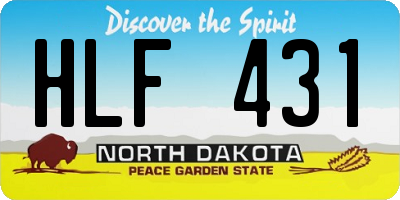 ND license plate HLF431