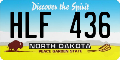 ND license plate HLF436