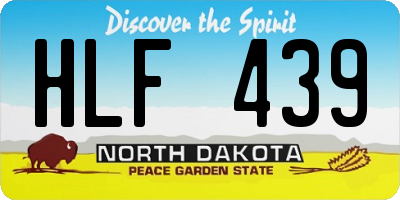 ND license plate HLF439