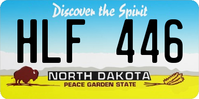 ND license plate HLF446