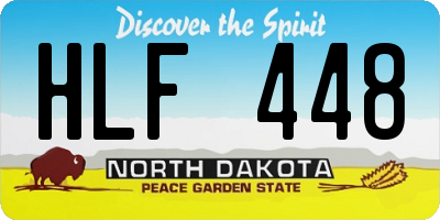 ND license plate HLF448