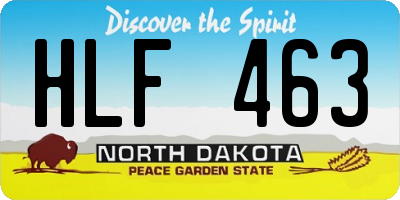 ND license plate HLF463