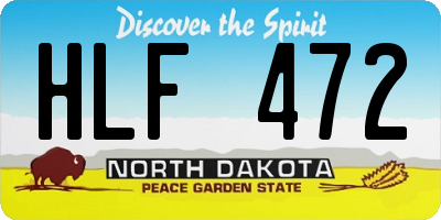ND license plate HLF472