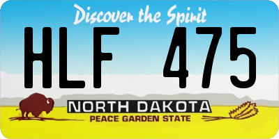 ND license plate HLF475