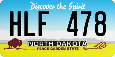 ND license plate HLF478