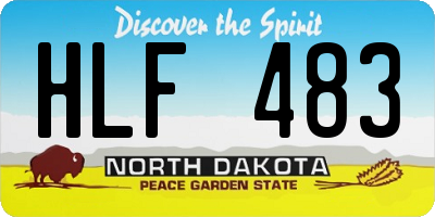 ND license plate HLF483