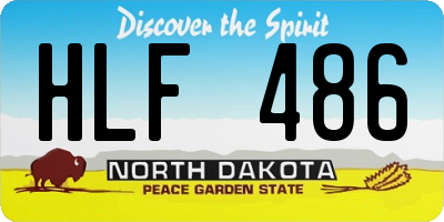 ND license plate HLF486