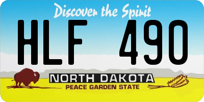ND license plate HLF490