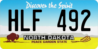 ND license plate HLF492