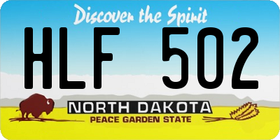 ND license plate HLF502