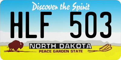 ND license plate HLF503