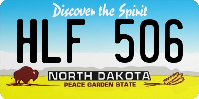 ND license plate HLF506