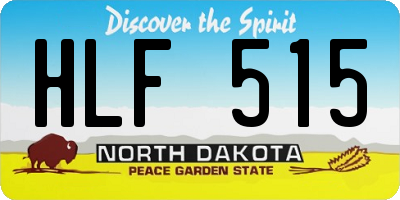 ND license plate HLF515