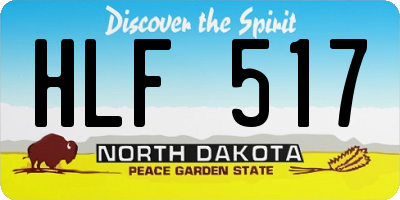 ND license plate HLF517