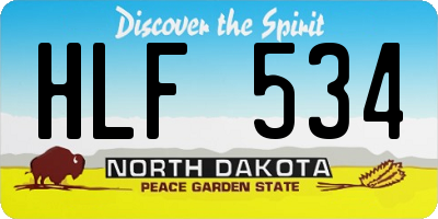 ND license plate HLF534