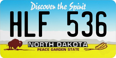 ND license plate HLF536