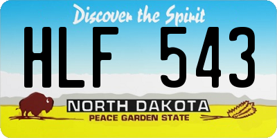 ND license plate HLF543