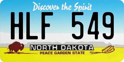 ND license plate HLF549